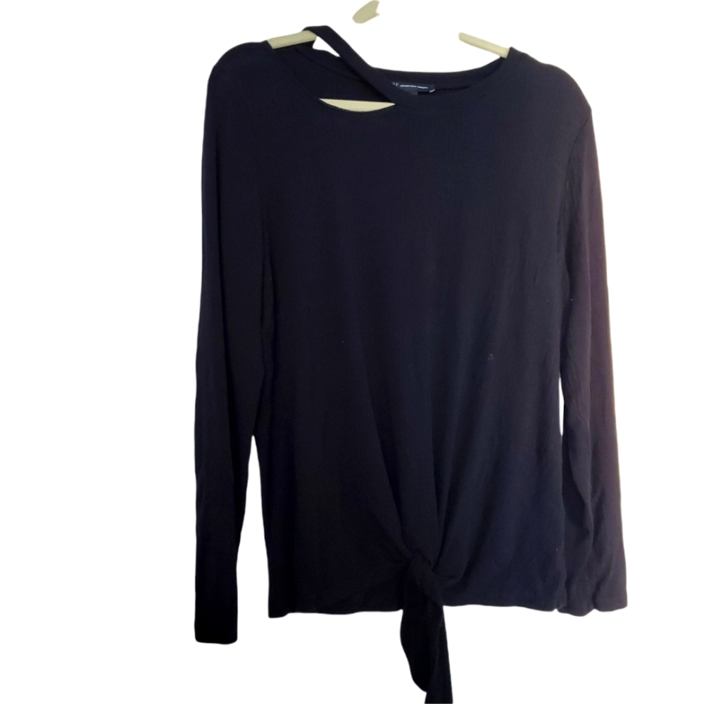 Inc.Long Sleeve ribbed knot tshirt